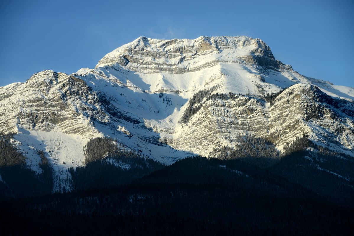 12B Mount McGillivray From Trans Canada Highway In Winter